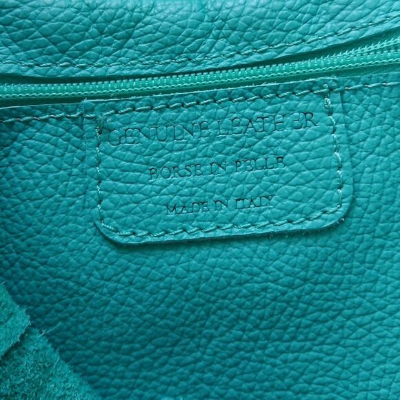Borse in Pelle Italian Artisan Turquoise Leather bag - Picture 3 of 11